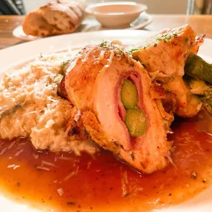 Creamy Risotto with prosciutto wrapped asparagus...it was the special for the night