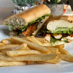 Chicken Caesar Sandwich and Fries!
