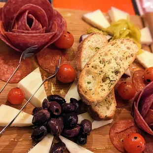 The charcuterie board is a great blend of meats, cheeses and olives. Their tamponade is beyond delish.