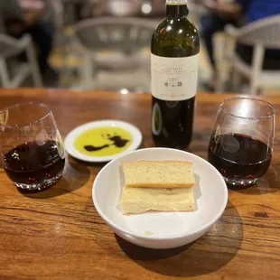 Wine and complementary bread
