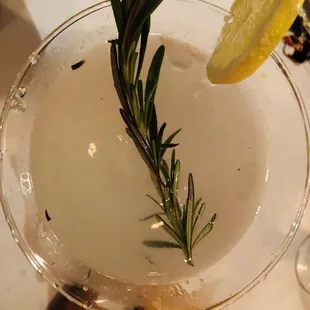 Lemon martini w optional fresh rosemary