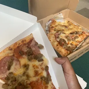 Meat lovers &amp; chicken pizza