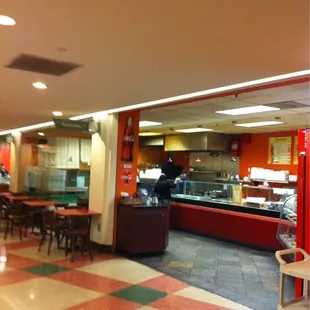 the inside of a fast food restaurant