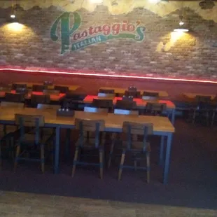Dining area at Pastaggio&apos;s is, as of today, once again available.