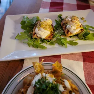 Bruschetta with ricotta + pistachio + hot honey