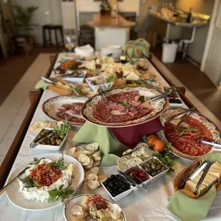 a table full of food