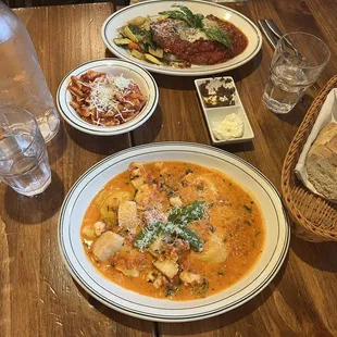 Parmigiana, Seafood pasta in a vodka sauce.