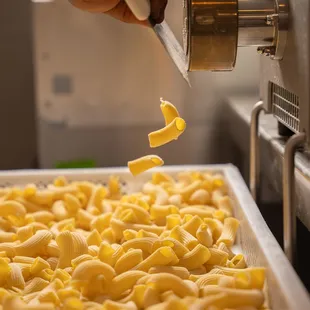 the pasta being made