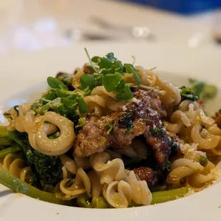 Fusilli with broccoli rabe and sausage