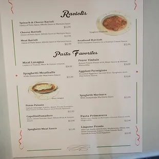 New menu and new prices