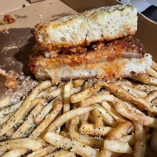 a sandwich and french fries