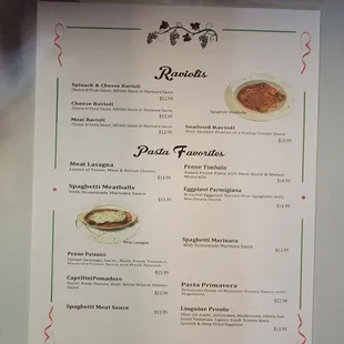 New menu and new prices