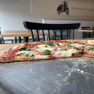 Margarita pizza. Thin and crispy!