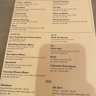 Wine list - March 2024