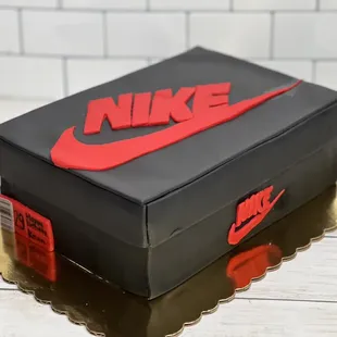a nike shoe box cake