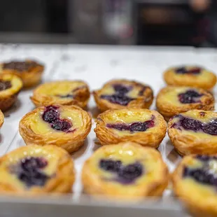 Blueberry Pastéis de Nata aka Portuguese Egg Tart ($4/ea or $21/6)