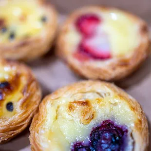 Blueberry Pastéis de Nata aka Portuguese Egg Tart ($4/ea or $21/6)