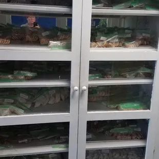 Cupboards of cookies and treats