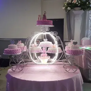 a wedding cake display