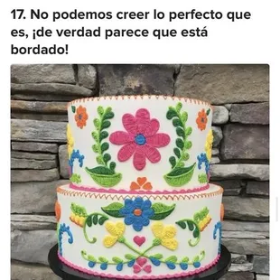 a cake with flowers on it