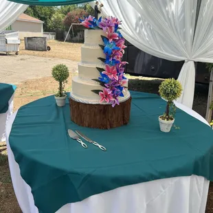 Our wedding cake, each tier was a different flavor