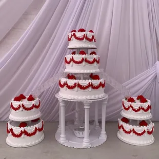 three tiered wedding cake