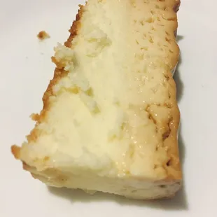 Half flan half cheesecake- pretty good, cheesecake isn't too heavy, sort of has a powdery/flour texture