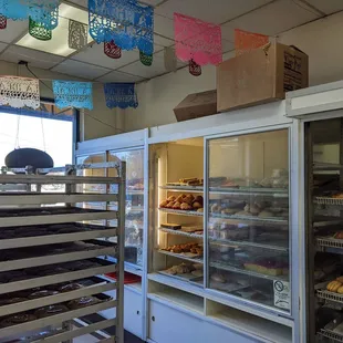 a display of baked goods