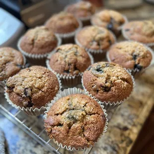 muffins on a cooling rack