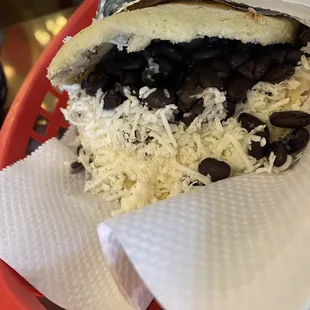 Arepa de Domino (Black Beans&amp;Cheese)