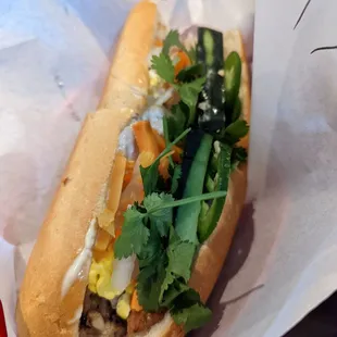 Grilled chicken banh mi