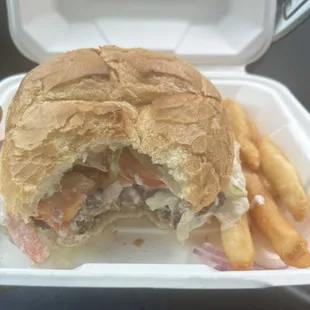 The best cheeseburger and fries. $10