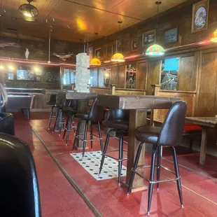 a long table and chairs