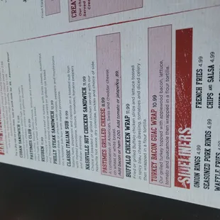 menu