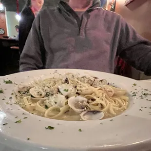 Linguine with Clams - watery but the flavor is there.