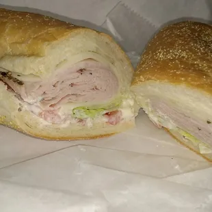 Black pepper turkey sub, LTM and provolone