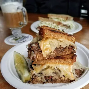 The Reuben from Pastrami Zombie: housemade pastrami with kraut, swiss, and house Russian dressing grilled and melted