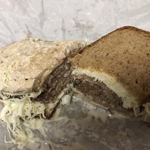 Not impressed. This sandwich does not travel well.  $16 WOW. I could buy a 1/2 for $12 The pastrami is good. Not great. But the price MEH!!