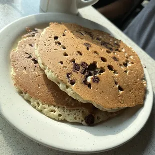 Ginormous chocolate chip pancakes