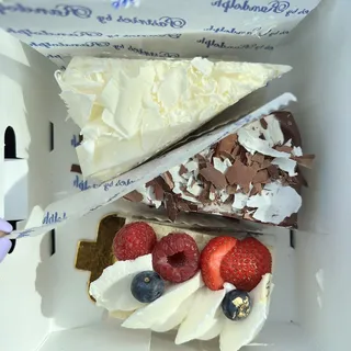 Shaved White Chocolate Mousse Cake