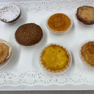 Variety of Portuguese pastries
