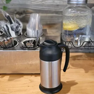 cutlery and water (lemon and plain) station