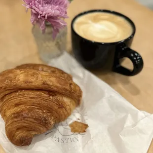 Croissant and latte