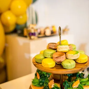  tiered display of macarons