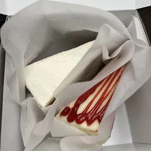 Cream Cheese Frosted Carrot Cake and lemon raspberry cheesecake.