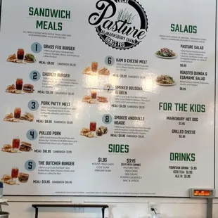 The menu...Although it can change seasonally