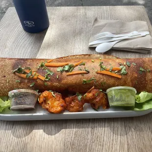 Organic potato,,,,green peas Dosa