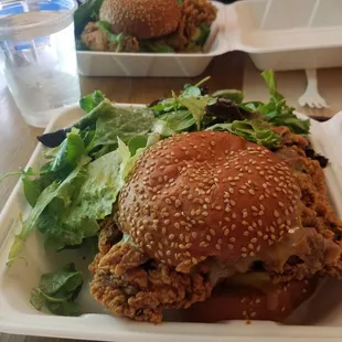 Chicken sammie + salad