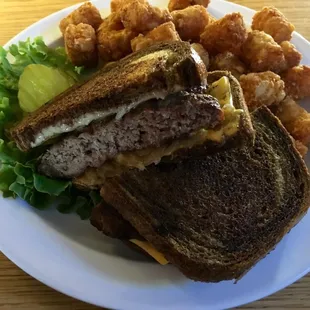 Patty Melt with Tots