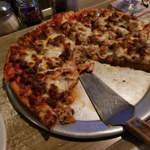 This pizza looked so good, we ate a piece before the picture. So good!!